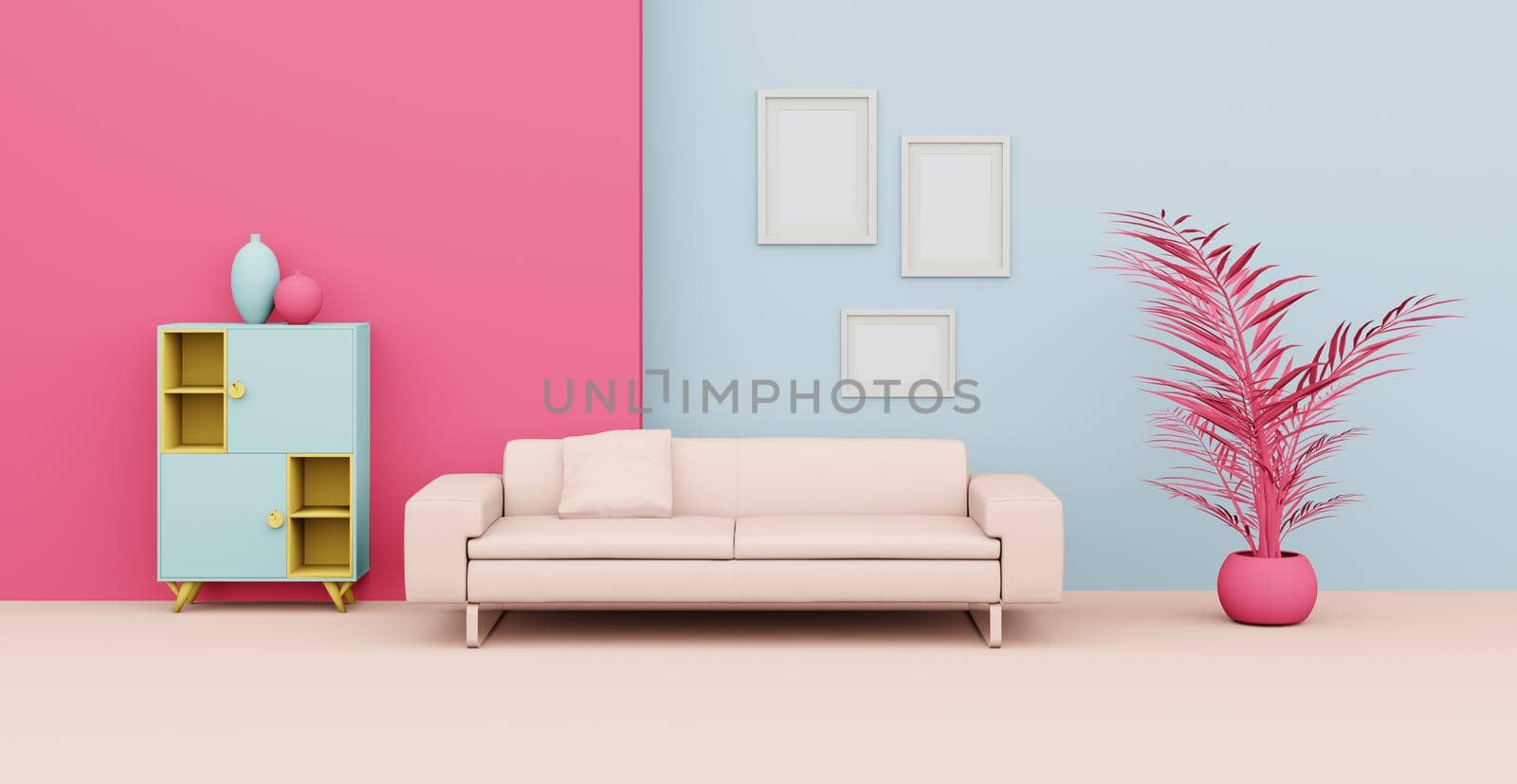 3d Abstract interior. Interior template. by N_Design