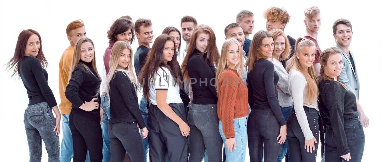 group of casual young people looking at the camera by asdf