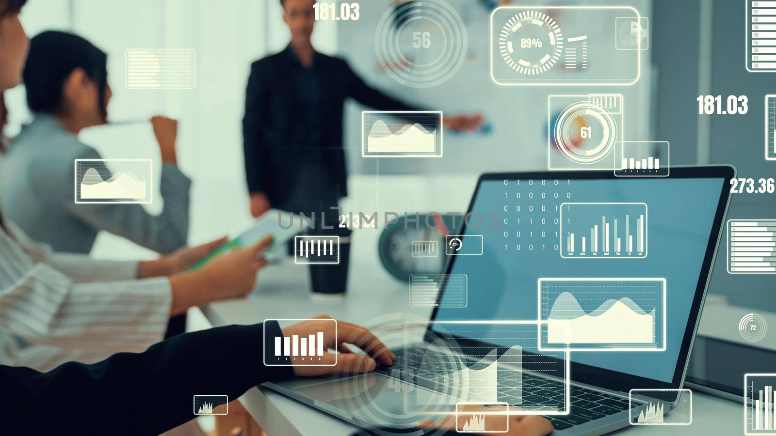 Business dashboard for financial data analysis envisional graphic by biancoblue