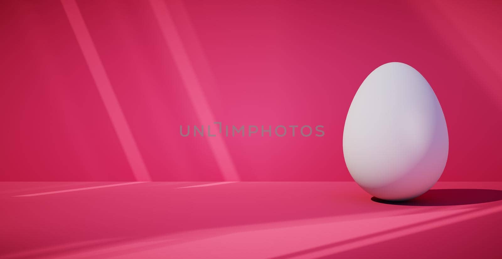 Bright blank background with egg. 3d rendering by N_Design