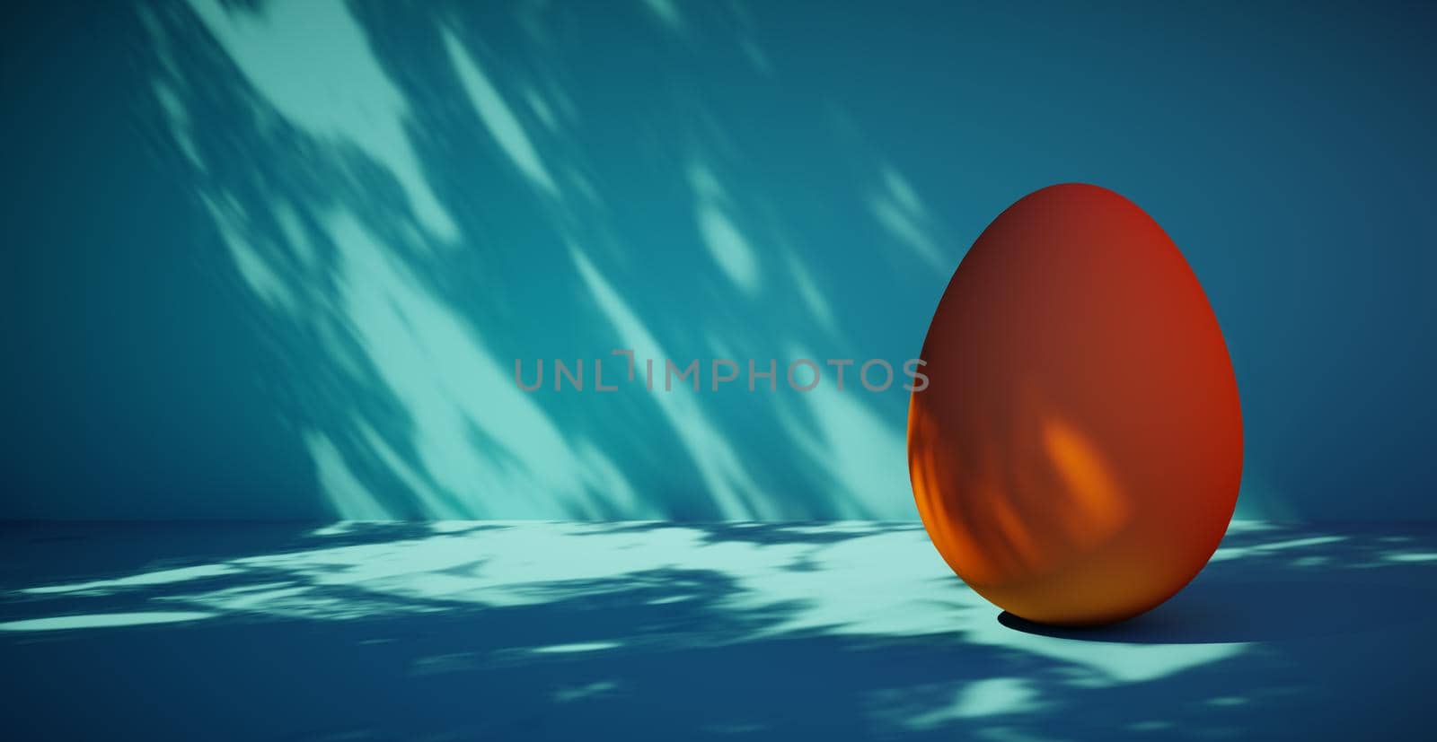 Bright blank background with egg. 3d rendering by N_Design