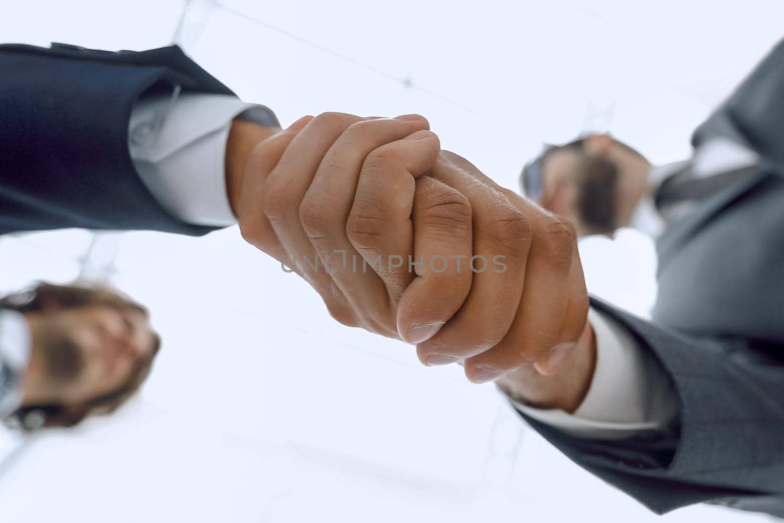 handshake in office, bottom view