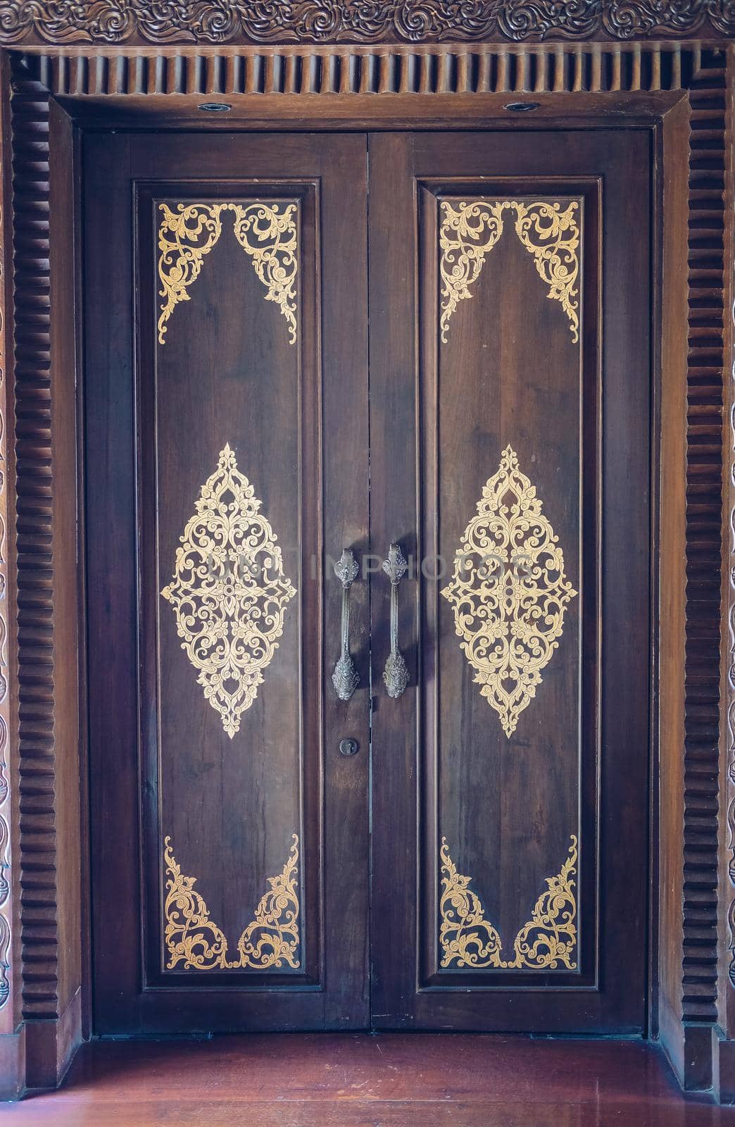 old vintage wooden door handle  by pp99