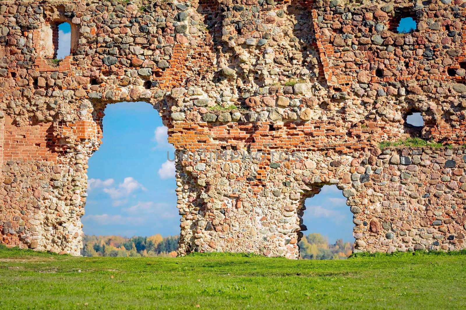 Livonian Order stronghold fortress ruins in Ludza, Latvia
