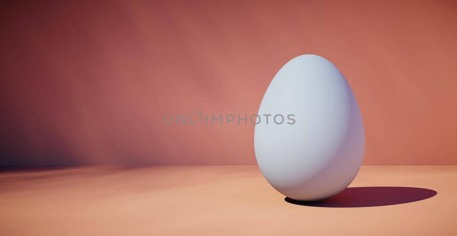 Bright blank background with egg. 3d rendering by N_Design