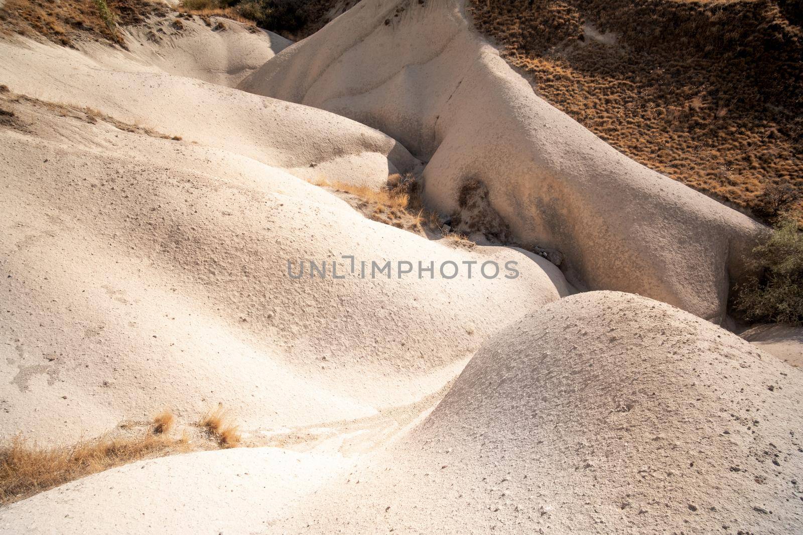 Unusual mountainous formations in Cappadocia, Turkey
