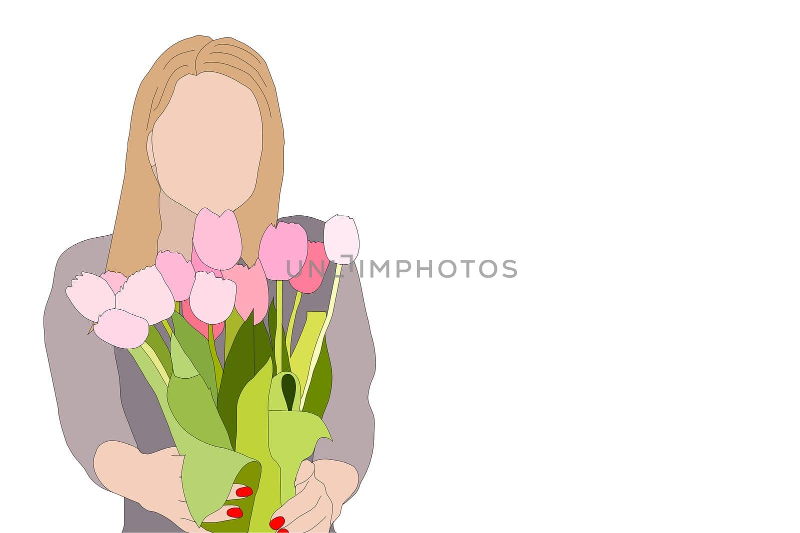woman with flowers on a white background by Andelov13