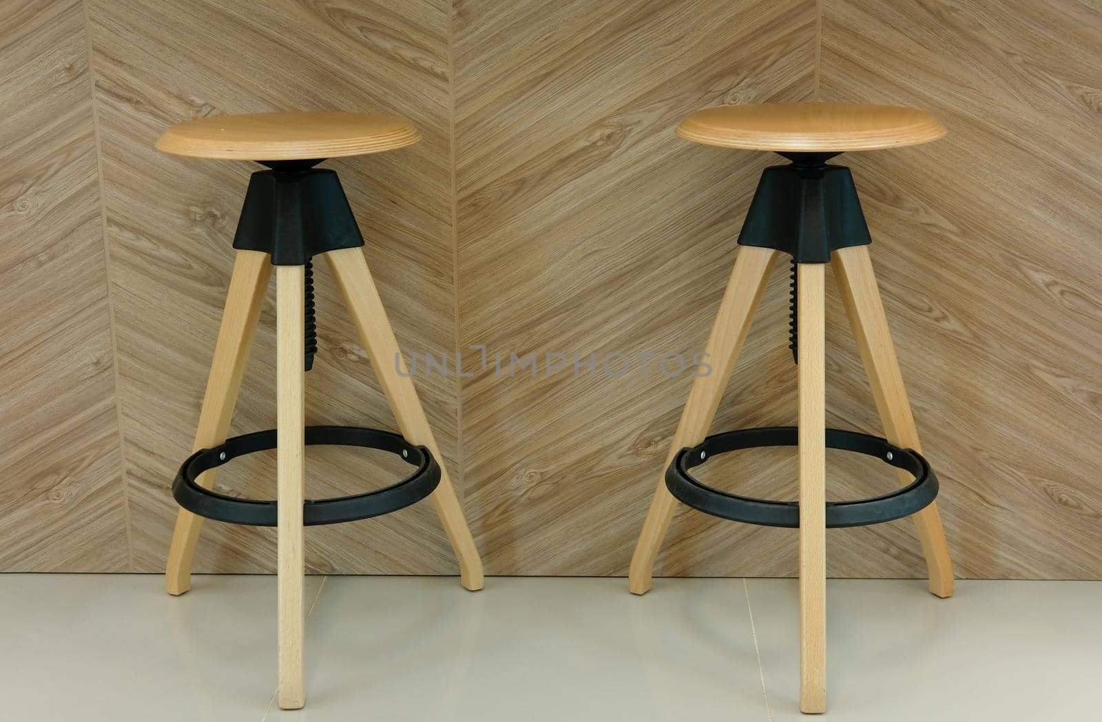 wood stool chair in cafe coffee shop cafeteria restaurant food center interior
