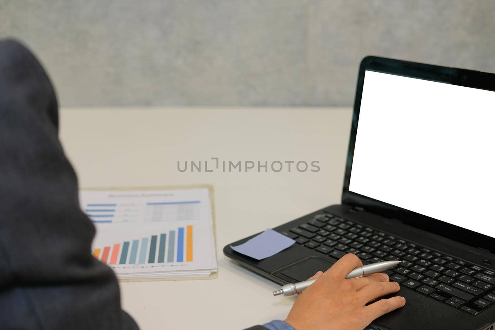 businessman using computer. startup man working with laptop at office.