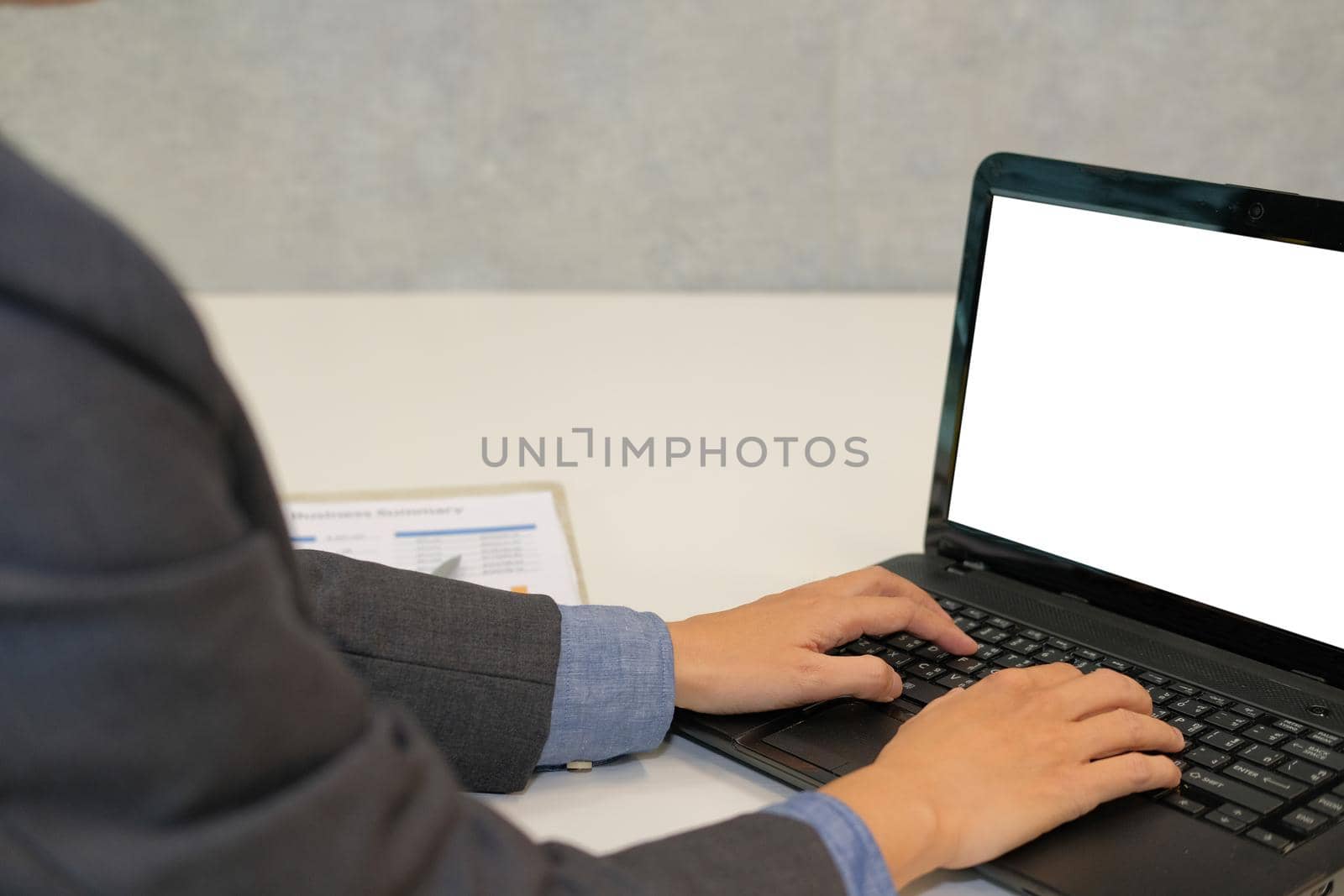 businessman using computer. startup man working with laptop at office.