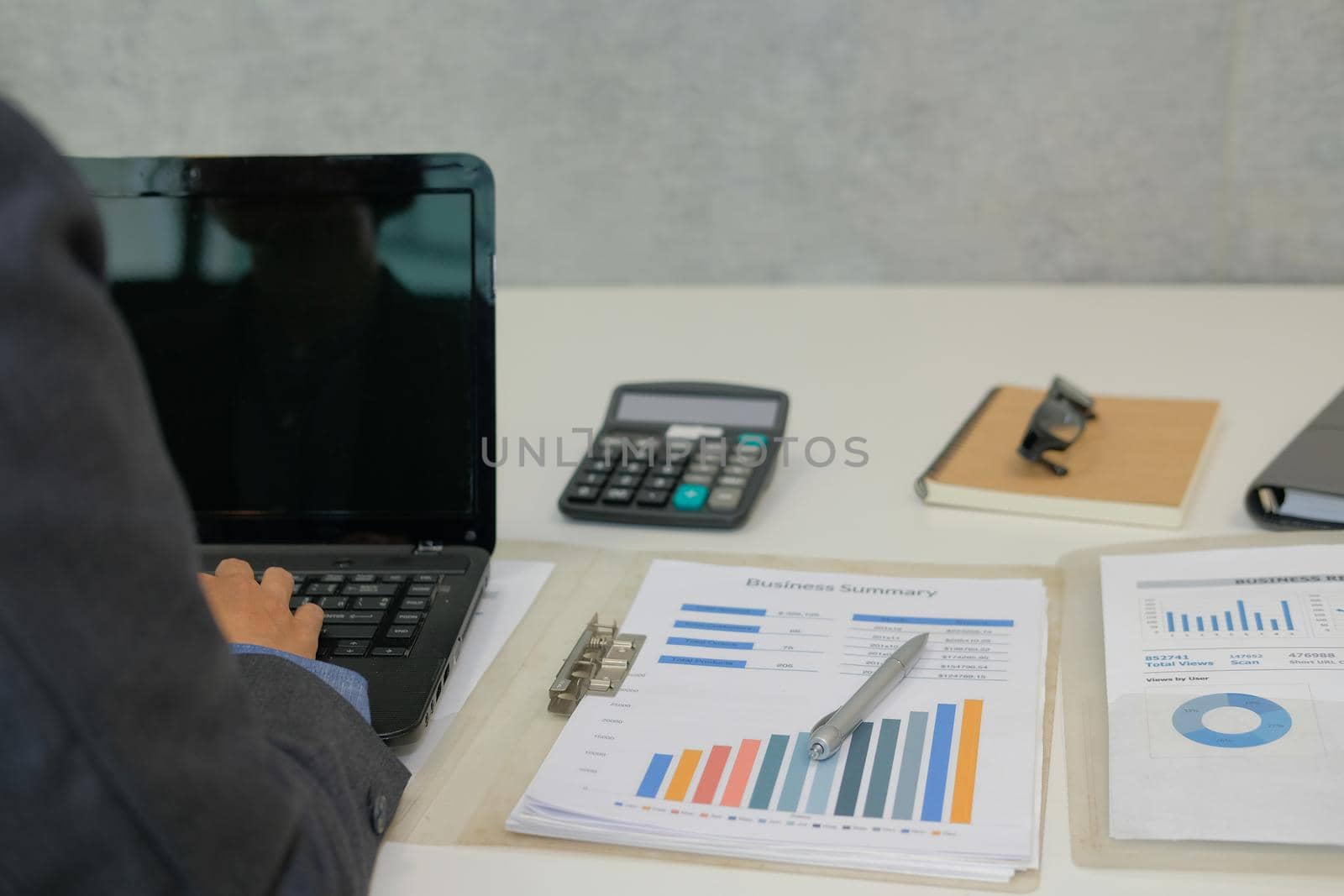 businessman using computer. startup man working with laptop by pp99