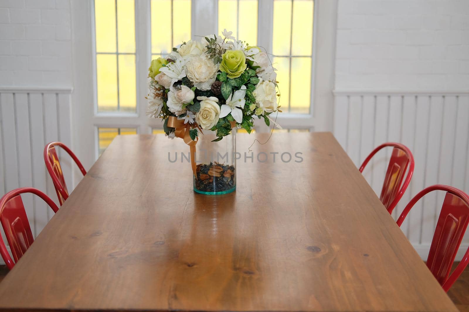table & chair set in cozy dining room interior by pp99
