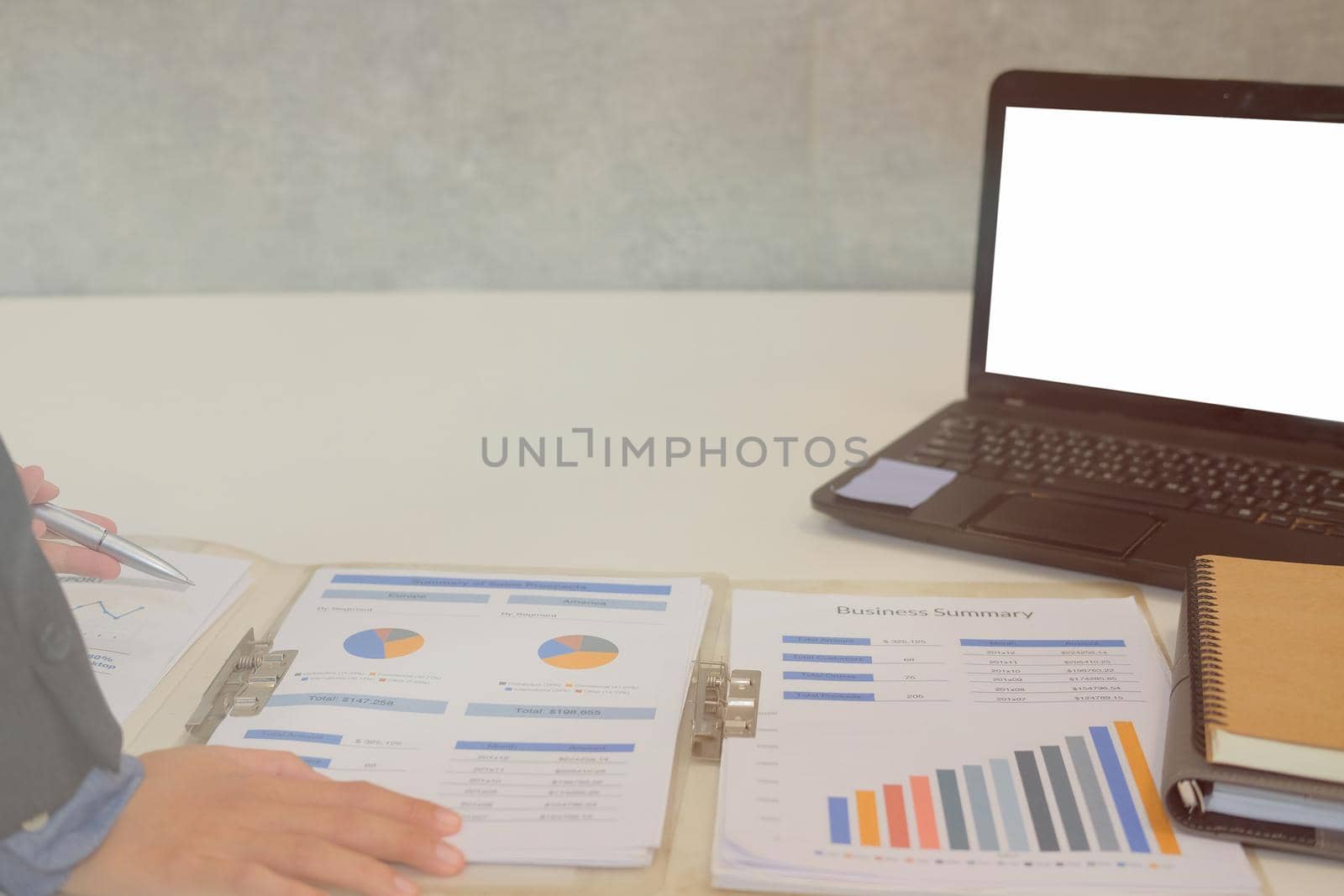 startup businessman working with document at office. young man entrepreneur analyze financial data at workplace.