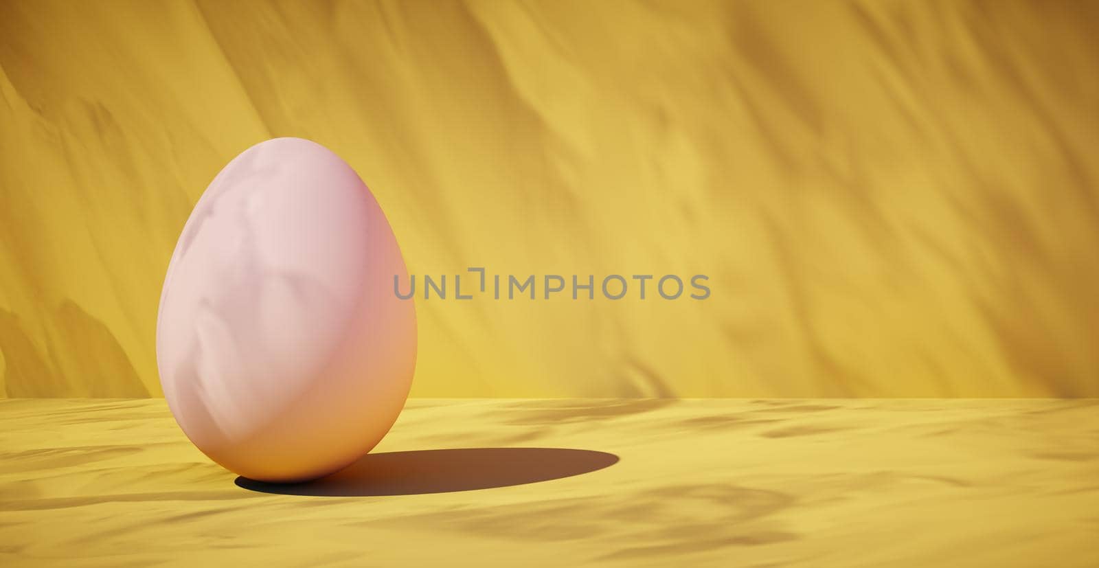 Bright blank background with egg. 3d rendering by N_Design