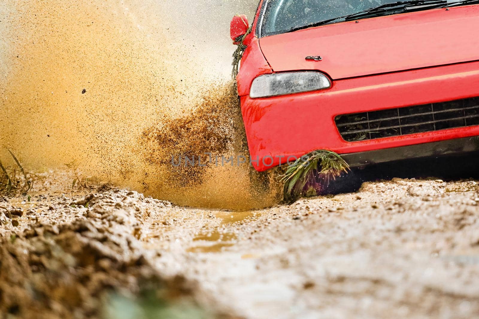 Rally Car in dirt track