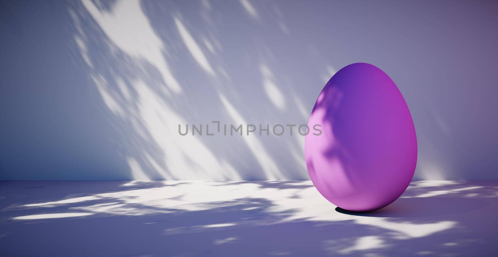 Bright blank background with egg. 3d rendering by N_Design