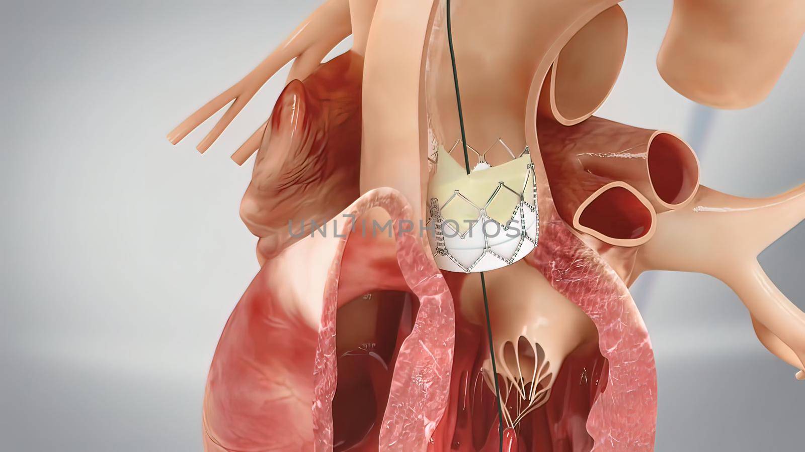 Coronary angioplasty is a procedure used to widen blocked or narrowed coronary arteries the main blood vessels supplying the heart. 3D illustration