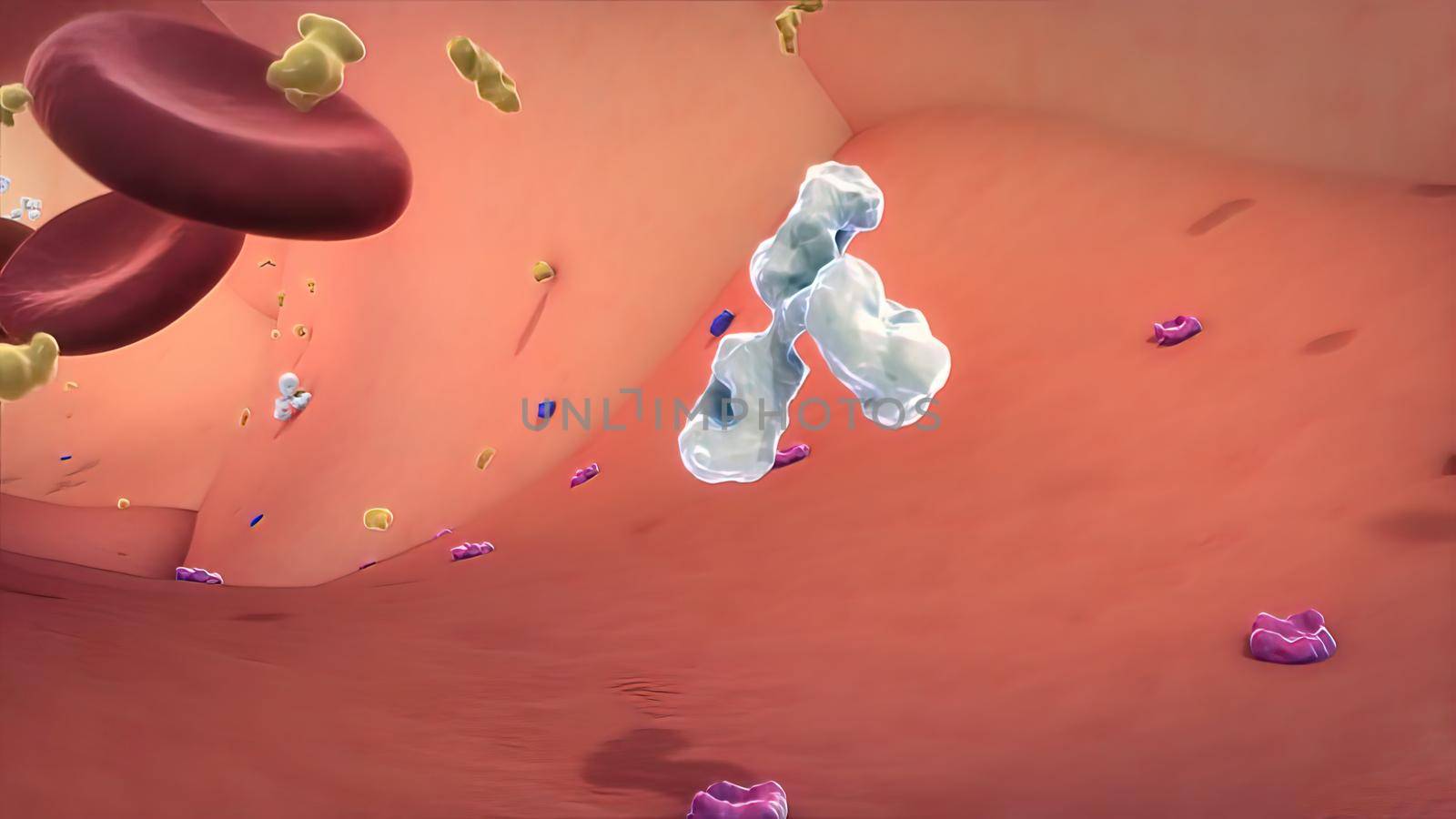 3D Medical of the intravenous passage of blood cells by creativepic