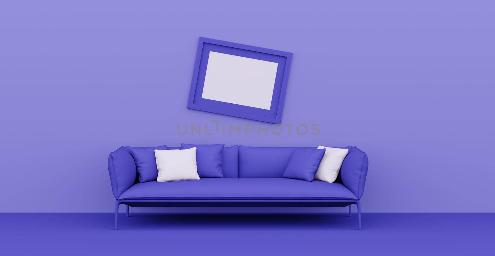 3d Abstract interior. Interior template. Bright color in the interior