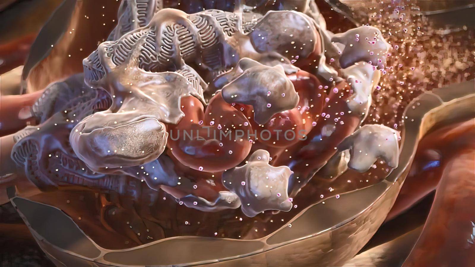 Kidney Stone Treatment. Lithotripsy 3D illustration