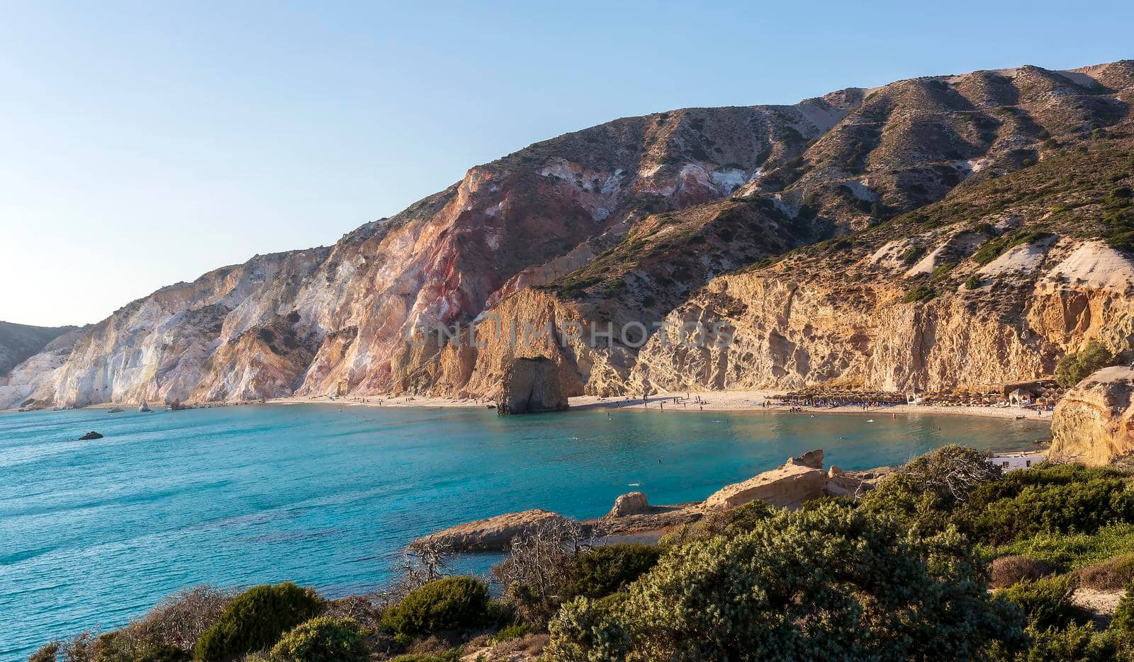 Firiplaka beach and it's natural colors at Milos, Greece