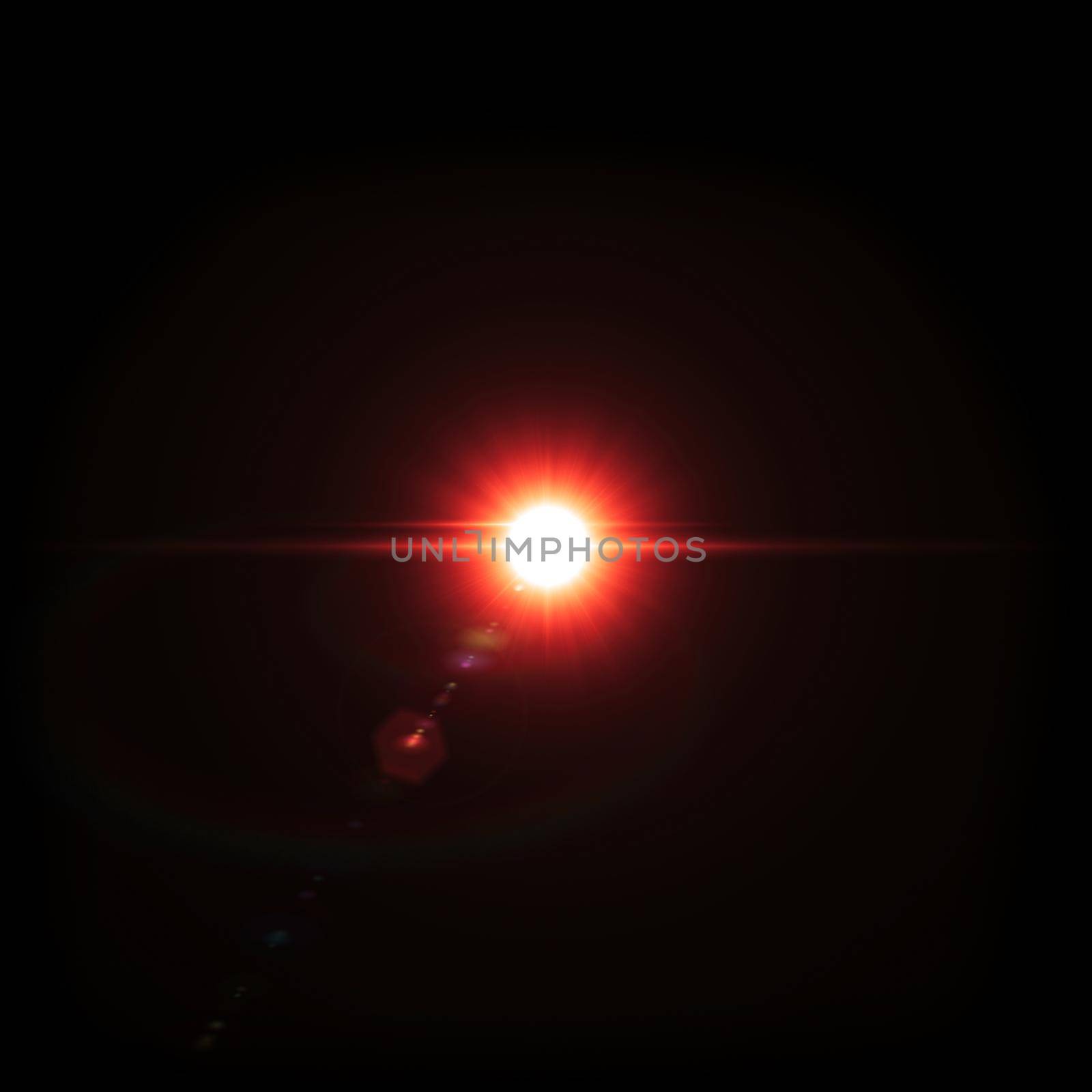 Red light Lens flare on black background. by JpRamos