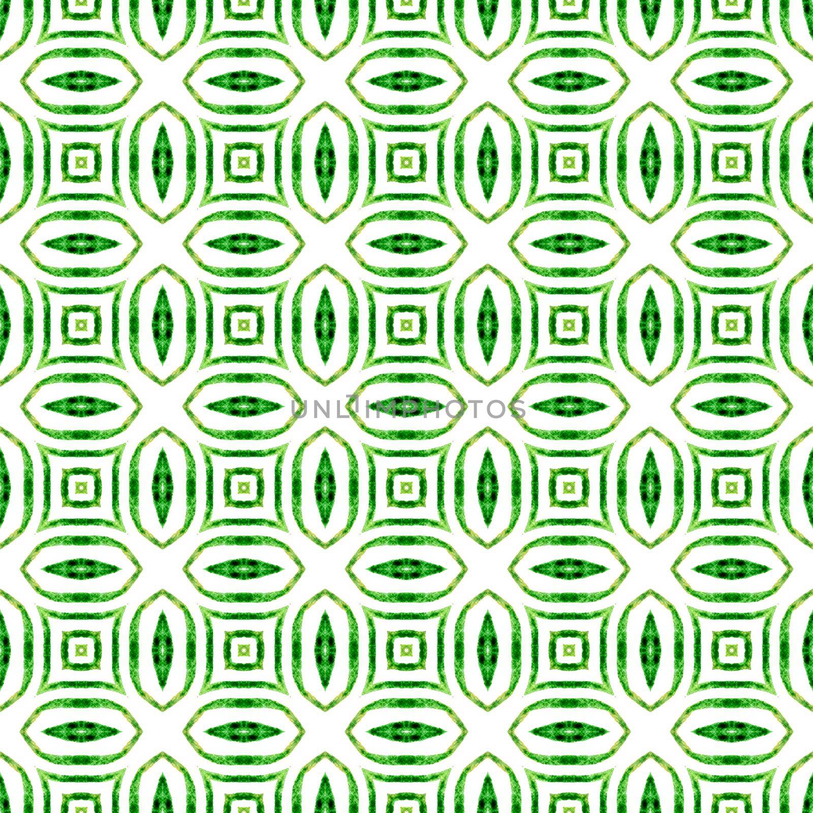 Striped hand drawn design. Green authentic boho chic summer design. Textile ready fabulous print, swimwear fabric, wallpaper, wrapping. Repeating striped hand drawn border.