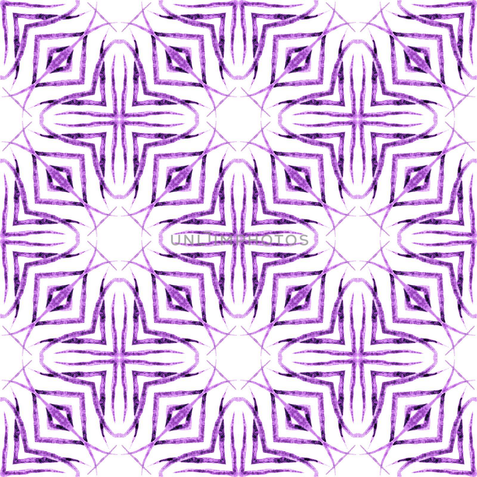 Repeating striped hand drawn border. Purple brilliant boho chic summer design. Striped hand drawn design. Textile ready perfect print, swimwear fabric, wallpaper, wrapping.