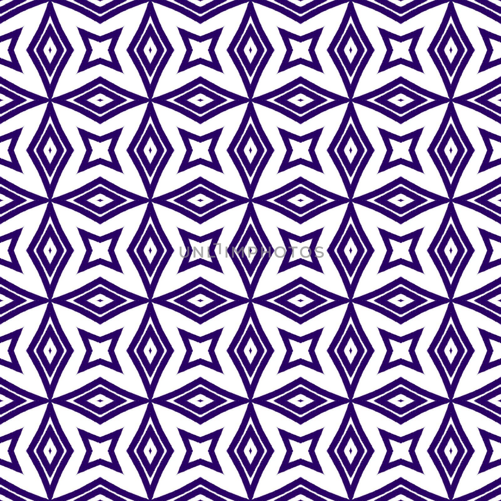 Striped hand drawn pattern. Purple symmetrical kaleidoscope background. Textile ready fresh print, swimwear fabric, wallpaper, wrapping. Repeating striped hand drawn tile.