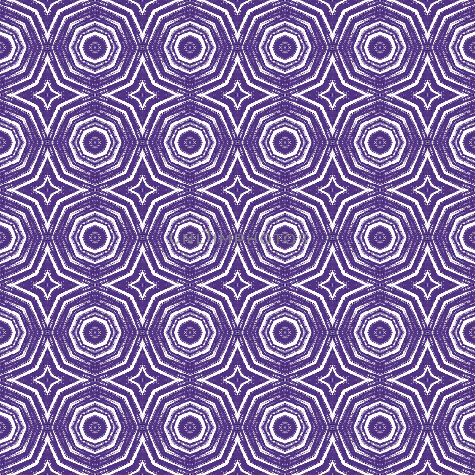 Chevron stripes design. Purple symmetrical kaleidoscope background. Geometric chevron stripes pattern. Textile ready lively print, swimwear fabric, wallpaper, wrapping.