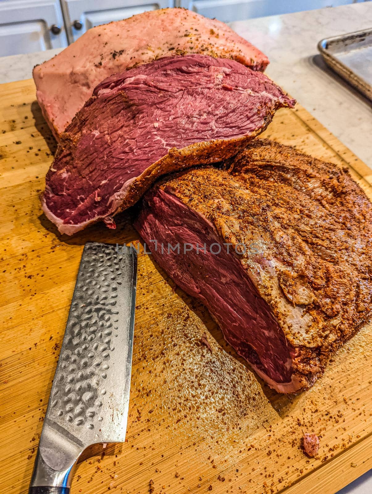 fresh prime ribeye and beef loin for a meal