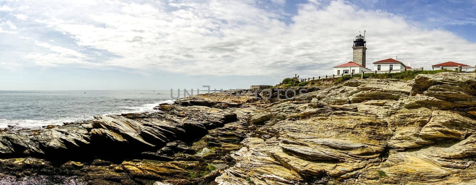 Beavertail Lighthouse Conacicut Island Jamestown, Rhode Island by digidreamgrafix