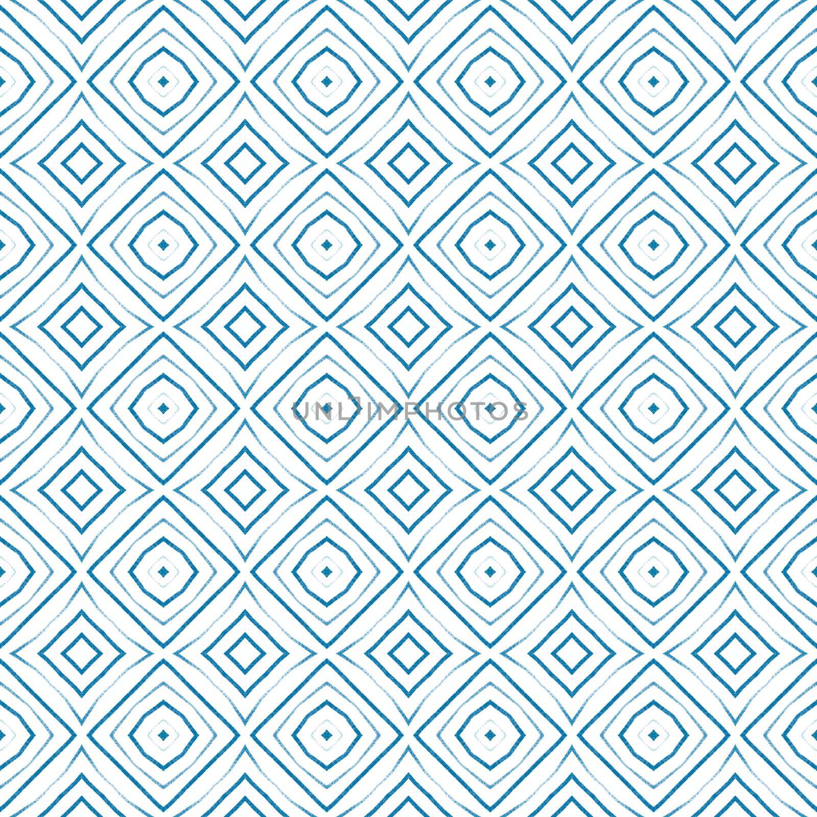 Mosaic seamless pattern. Blue symmetrical kaleidoscope background. Textile ready divine print, swimwear fabric, wallpaper, wrapping. Retro mosaic seamless design.