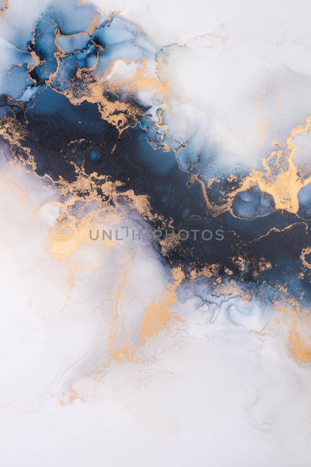 Marble ink abstract art from exquisite original painting for abstract background . Painting was painted on high quality paper texture to create smooth marble background pattern of kintsuki ink art .