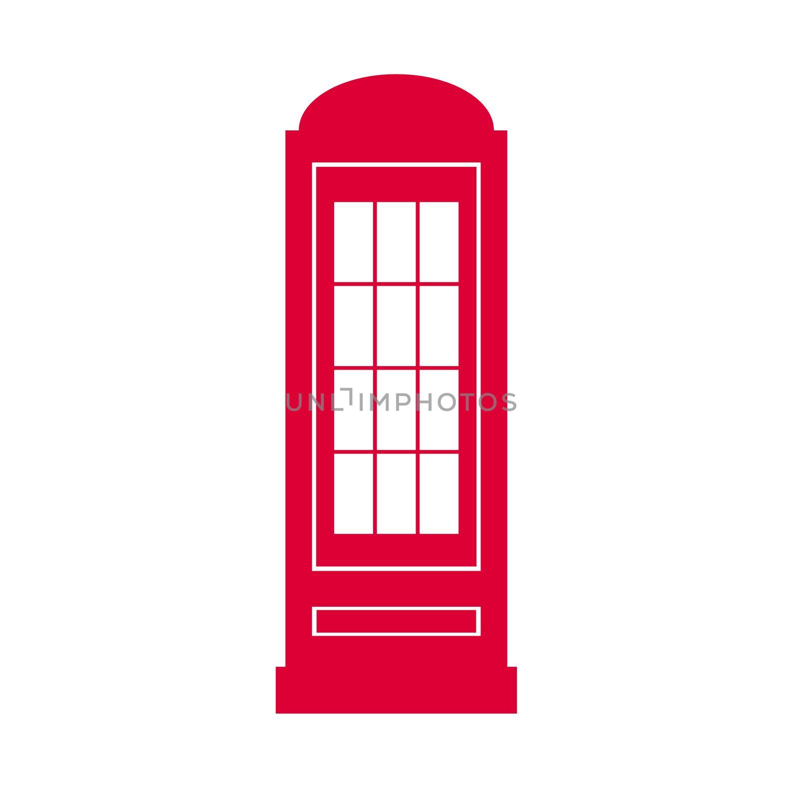 Telephone booth. Simple red icon on white by natali_brill