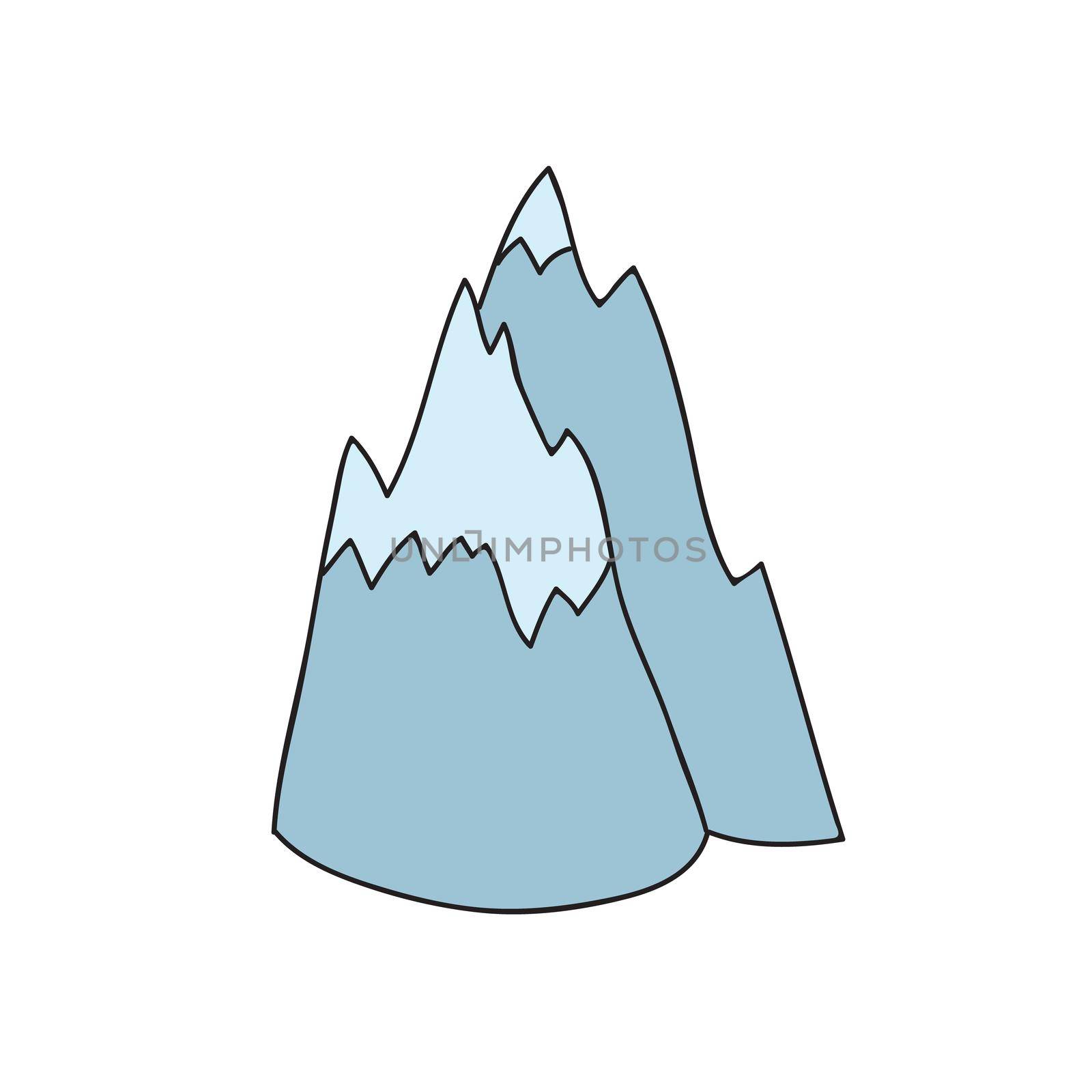 Mountains. Hand drawn rocky peaks. Vector illustration by natali_brill