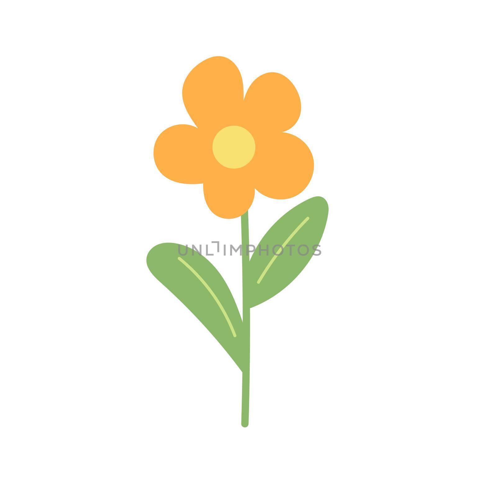 Spring flower growing. Simple vector illustration in cartoom style by natali_brill