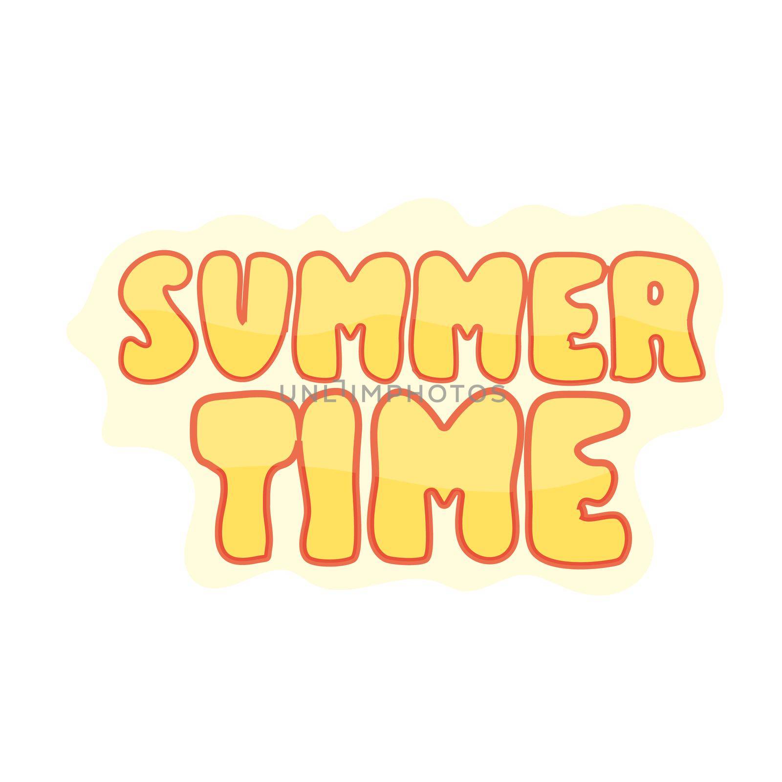 Summer time. Unique lettering poster in cartoon style. Vector art. by natali_brill