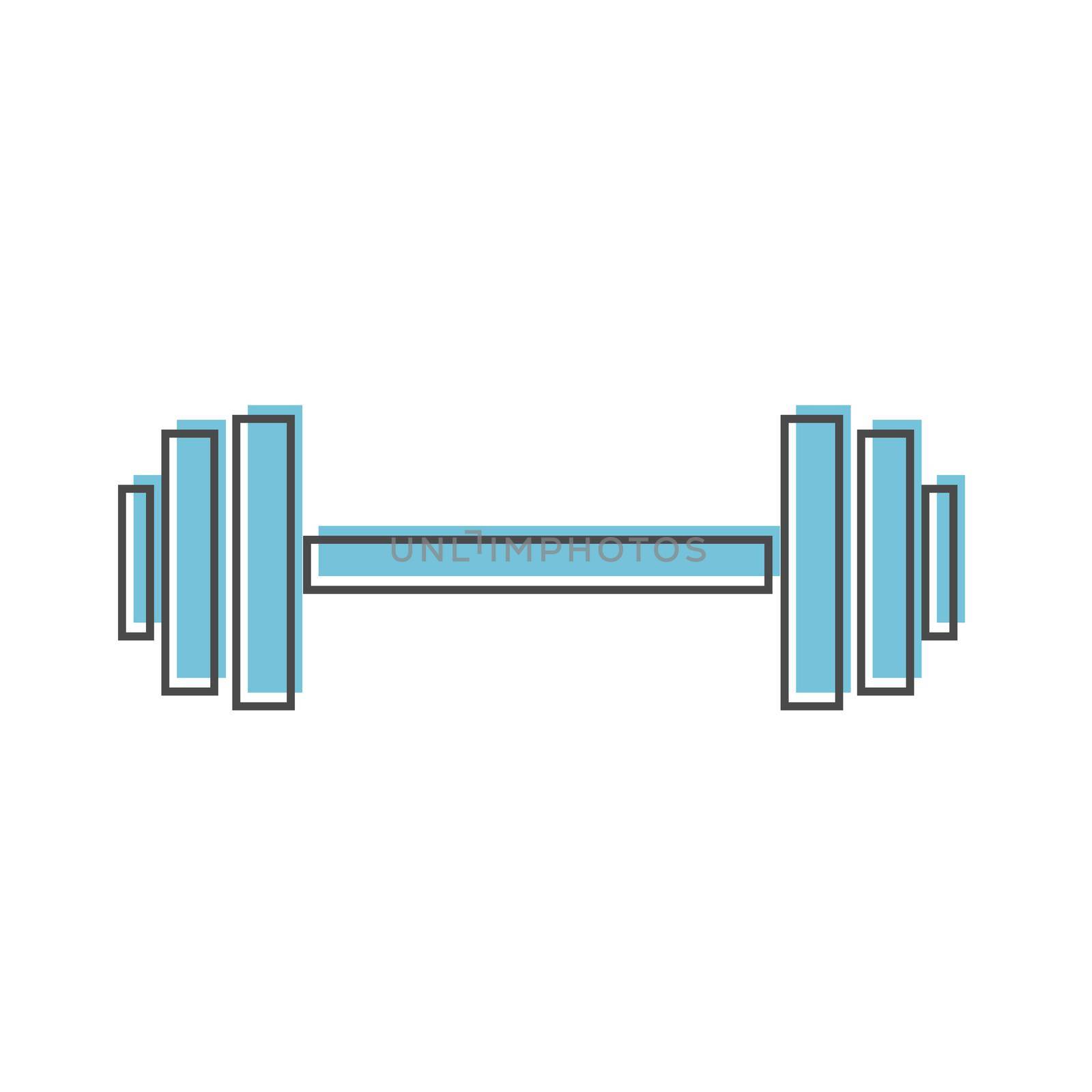 Illustration vector graphic of dumbbell. Simple flat icon on white background