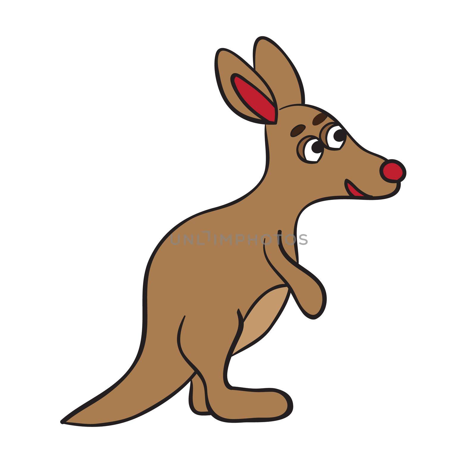 Vector cartoon style illustration of cute kangaroo. by natali_brill
