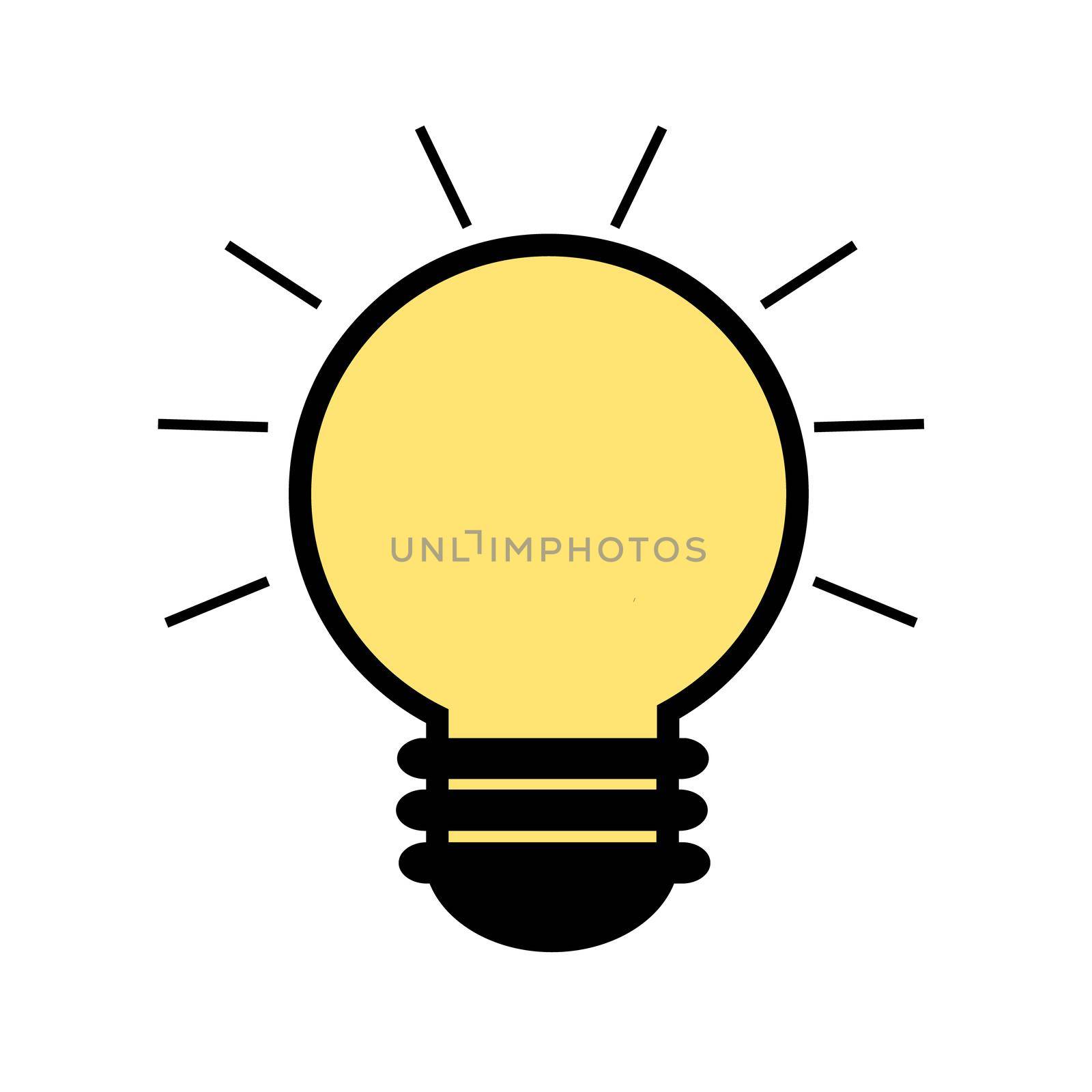 Lightbulb. Isolated icon pictogram. Eps vector illustration. Simple cartoon element on white