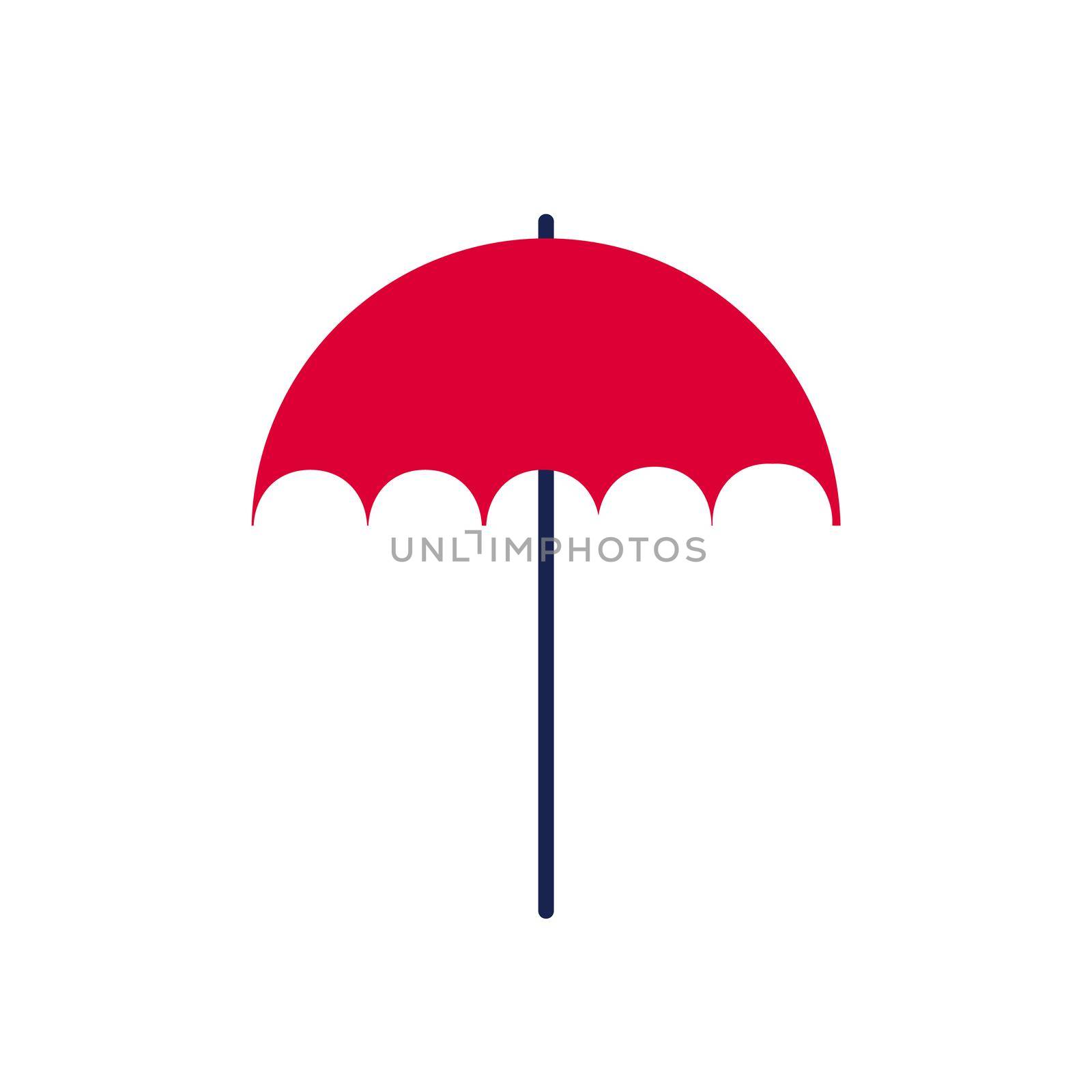 Red umbrella - vector on white background. Simple icon by natali_brill