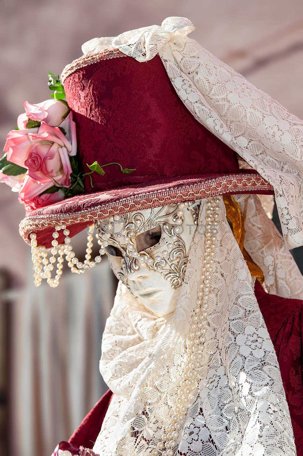 VENICE, ITALY - Febrary 20 2020: The masks of the Venice carnival 2020