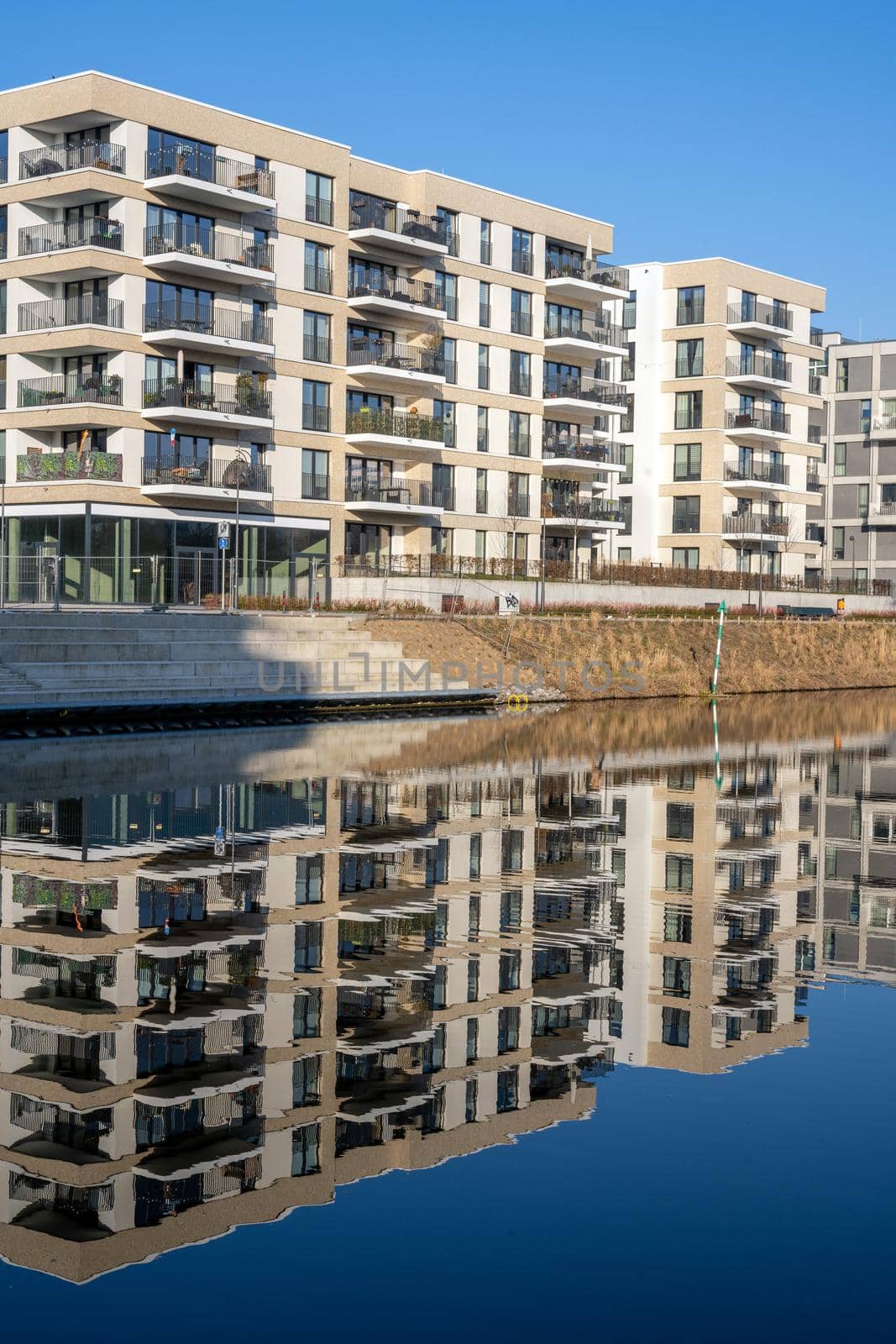 Modern apartment buildings seen in Berlin, Germany by elxeneize