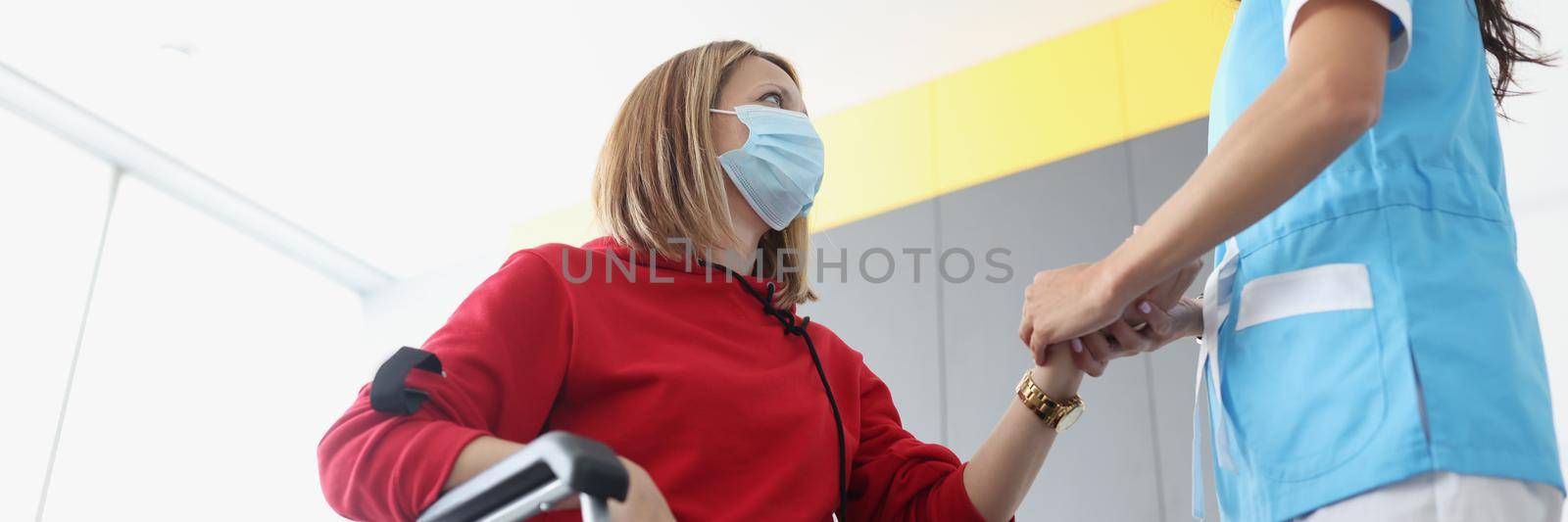 Woman after car crash in clinic by kuprevich