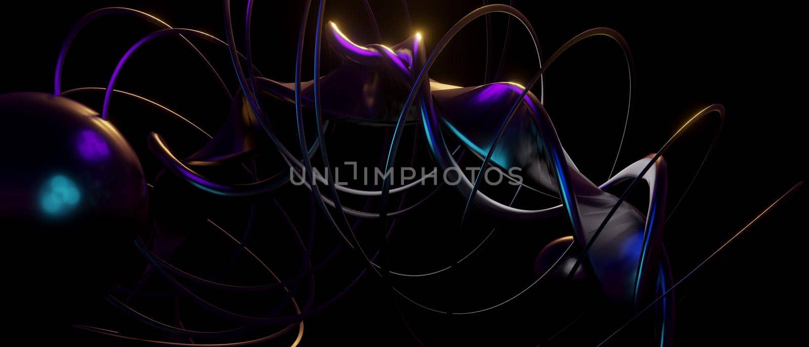 Creative Abstract Shapes PurpleBlue 3D Background 3D Render