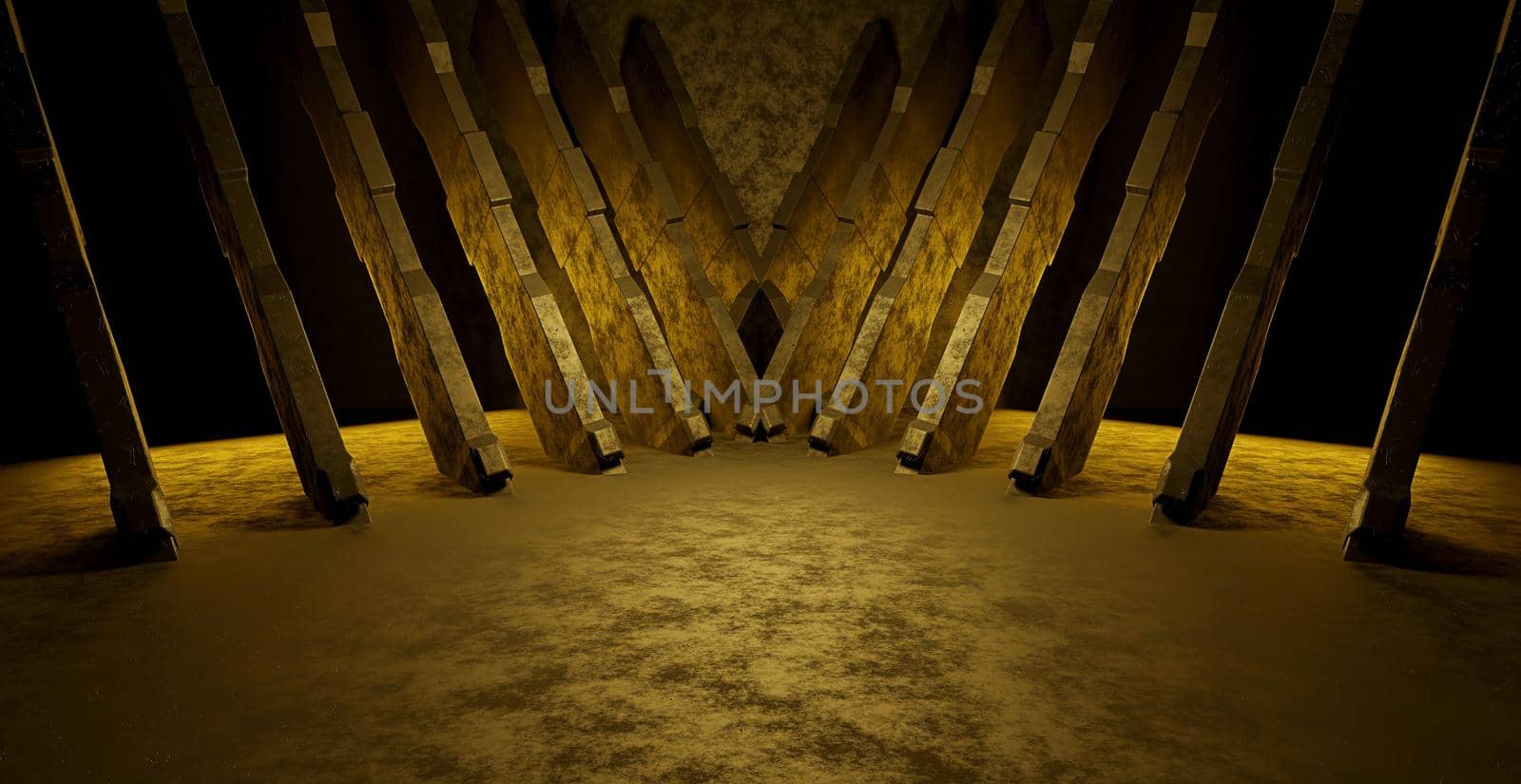 Abstract Scifi Showroom Studio Lighted Dark Banner Background Concept Of The Future