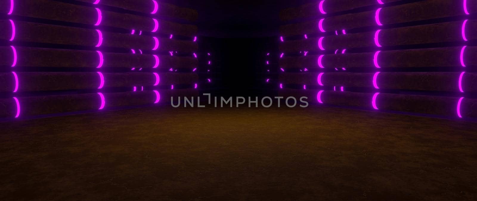 Grungy Rusty Club Empty Hall Bright Purple Banner Background Wallpaper For Presentations 3D Rendering
