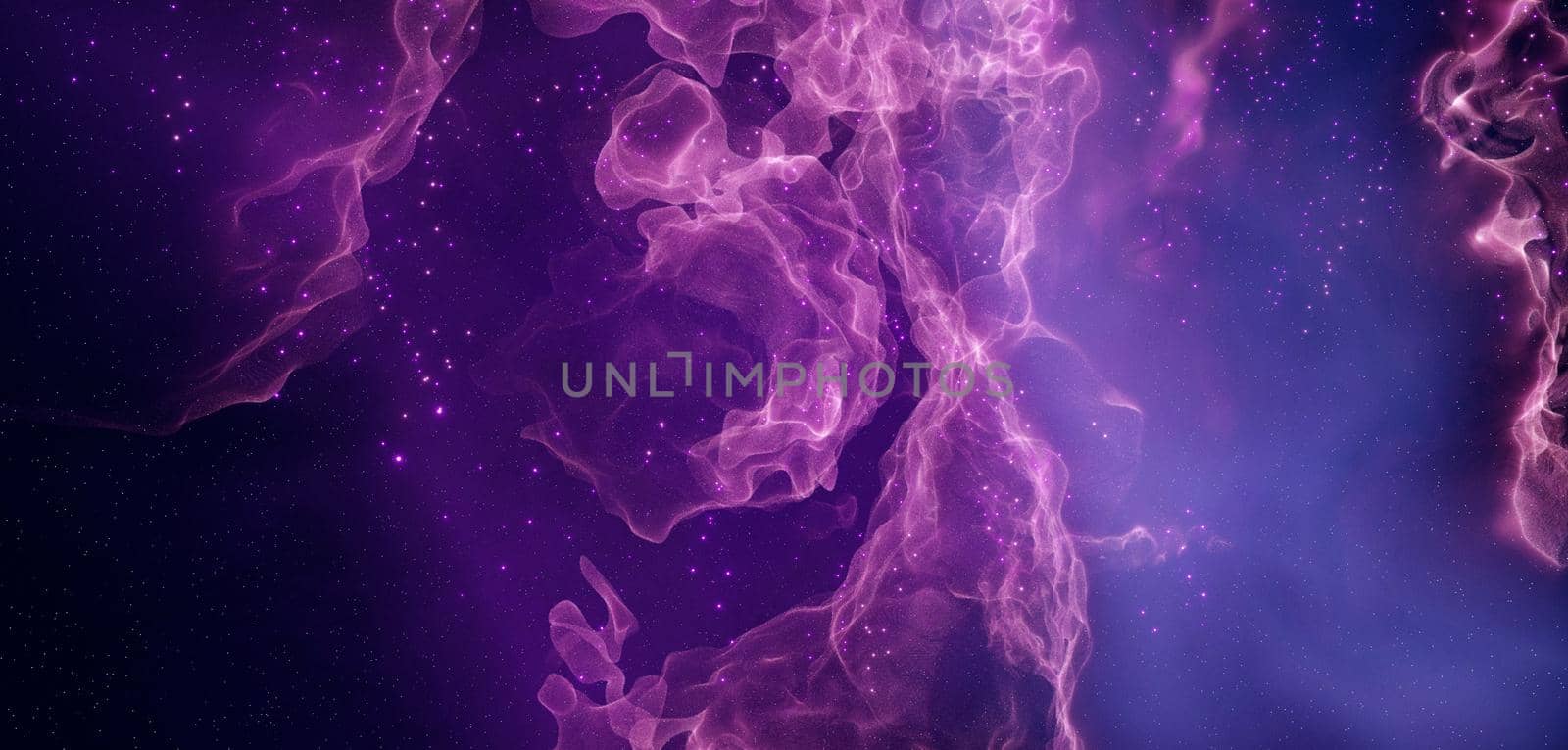 Vibrant Elegant Nebula In Far Away color Purple Banner Background Wallpaper