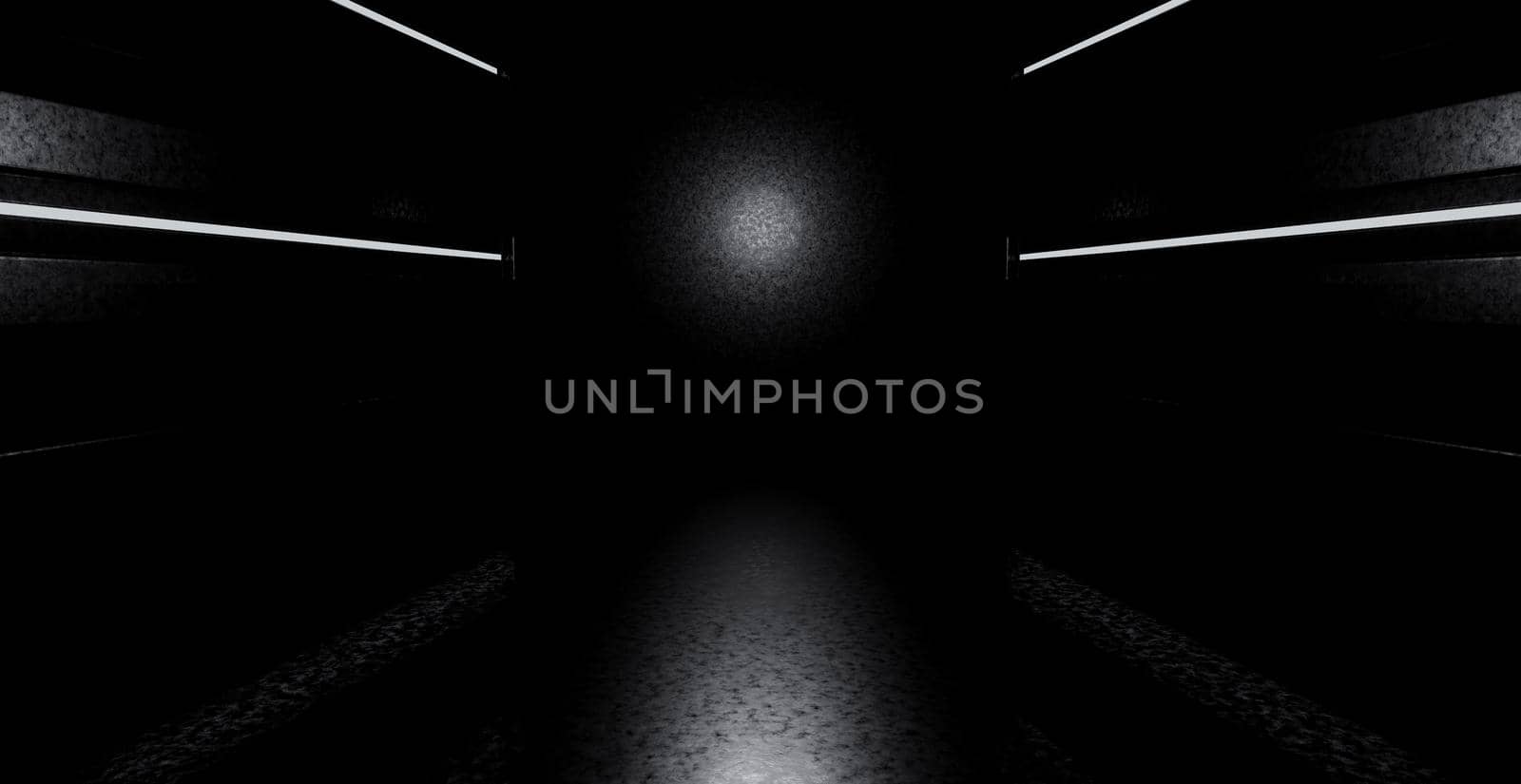 OuterSpace Empty Glowing Vibrant Laser Showcase Stage Corridor Entrance Lighted Black Illustrative Banner Background Wallpaper Concept Of The Future 3D Rendering